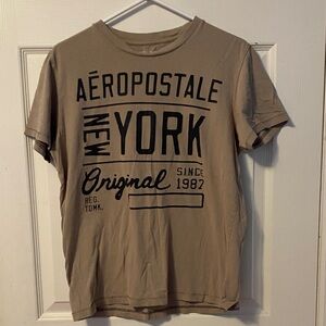 Aeropostale Men's Beige New York Graphic Tee